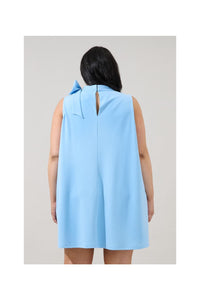 Blue Pamelda Bow Shift Mini Dress