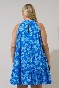 Persa Floral Della Halter Mini Dress