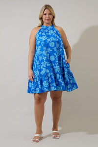 Persa Floral Della Halter Mini Dress